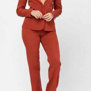 Solid twill jacket and pants suit set